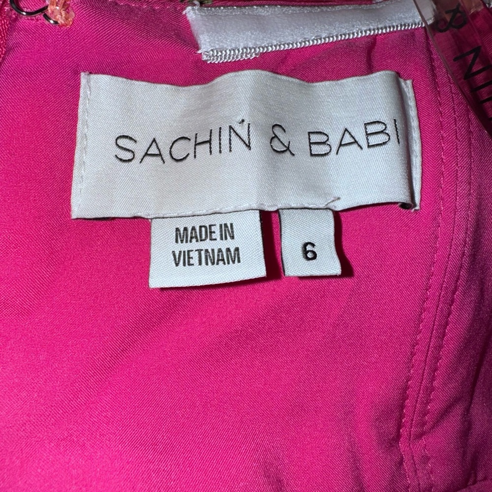 Sachin & Babi Coco Pink Floral strapless A-Line Mini Dress 6 - Picture 4 of 4
